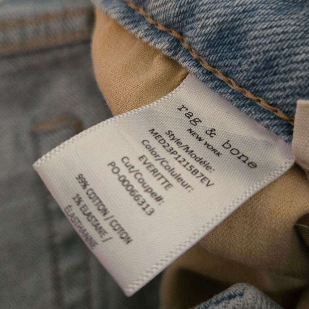 Rag & Bone Men's Fit 3 Classic Light Wash Straight Leg Denim Jeans Size 36 - Picture 9 of 9